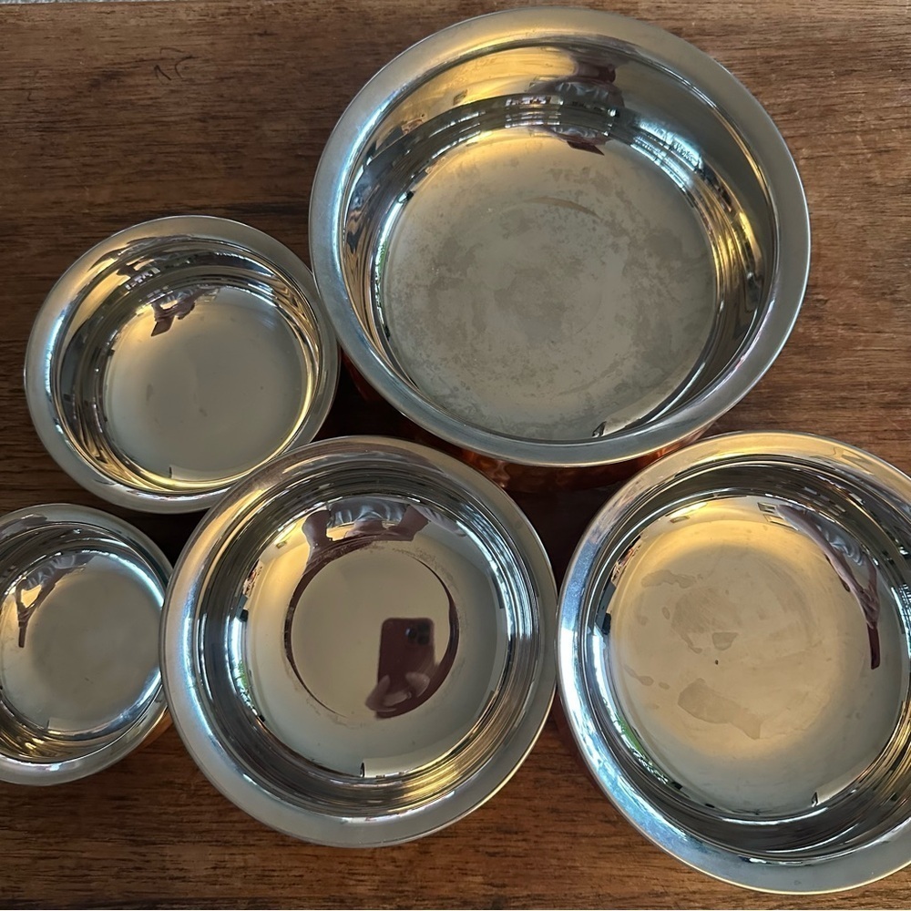 NEW Genuine Copper Set Of 5 Bowls - Picture 11 of 11